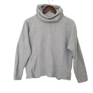 n:Philanthropy French Terry Turtleneck Sweatshirt Womens Size L Gray Zipper Back